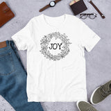 Christmas Wreath JOY Tee - Black Lettering