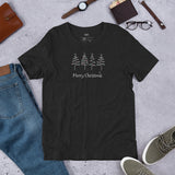 Christmas Free-Style Trees Grayscale Short-Sleeve Unisex T-Shirt