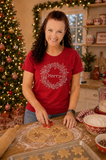 Christmas Wreath Merry Gray lettering Tee
