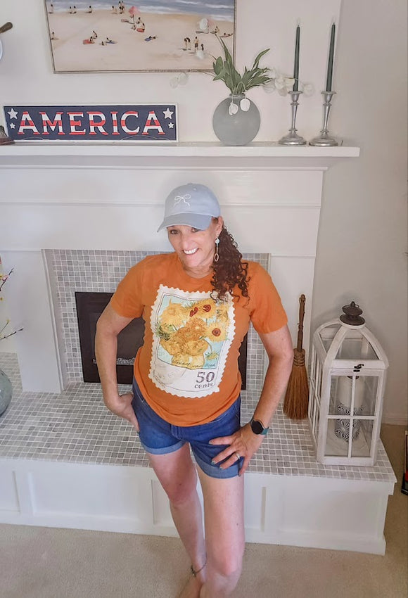 Van Gogh's Sunflower Stamp Tee