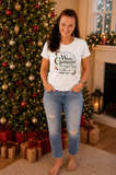 White Christmas Tee with Blk Lettering
