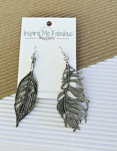 Leaf and Feather Earrings