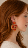 Turning Leaf Beaded Earrings