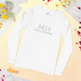 Christmas Free-style Trees Grayscale Unisex Long Sleeve Tee